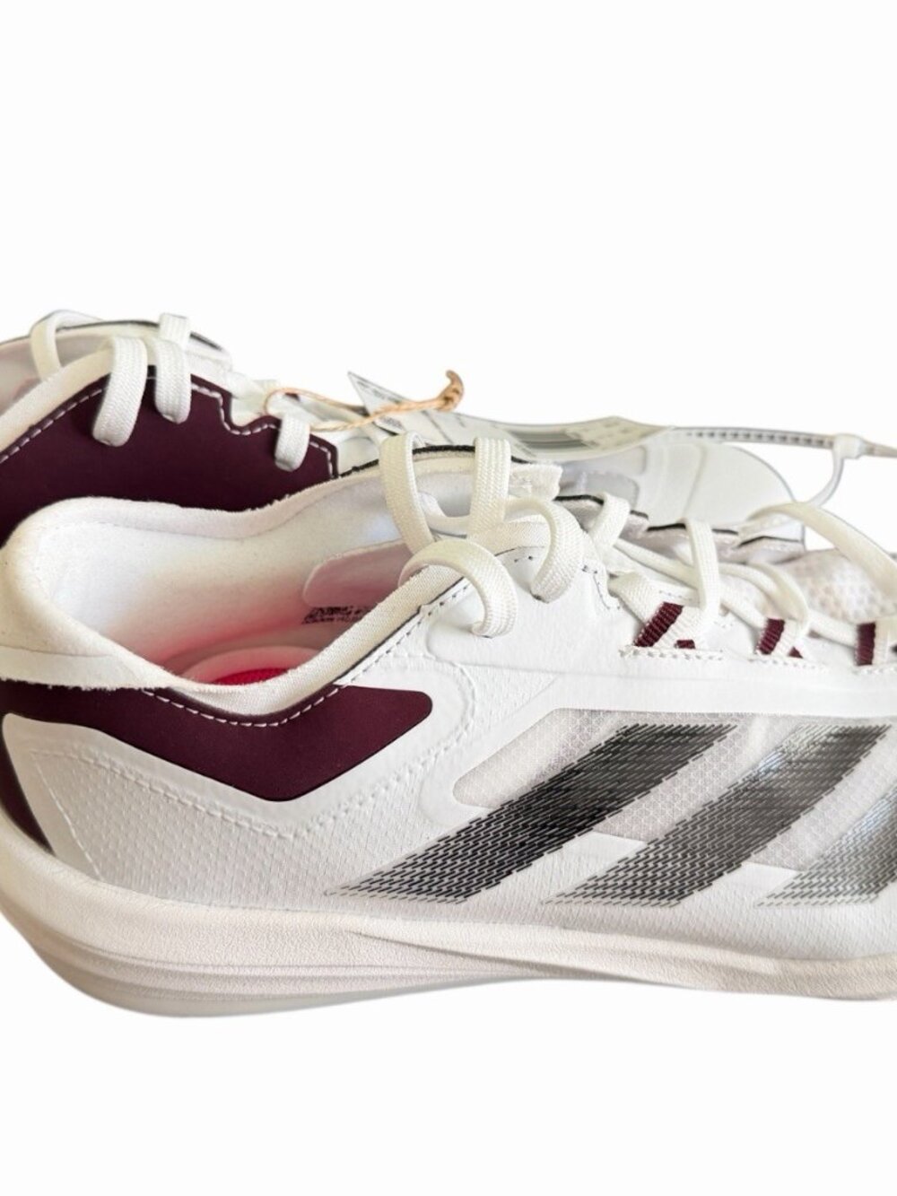 Adidas Adizero Impact BSB Baseball Cleats Shoes Men Size 8.5 White Dark Red Low